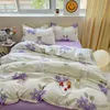 Conjuntos de cama Ins Flores Verdes Capa de Edredão Folha de Cama Twin Full Queen Size Floral Conjunto de Cama Decoração Home para Crianças Meninas