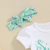 Conjuntos de ropa Honganda Baby Girl Primer traje de cumpleaños Sweet One Bordado Camiseta Top Donut Pantalones acampanados con diadema Conjunto de ropa de verano