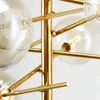 Chandeliers Modern Glass Ball LED Ceiling Chandelier Lighting Golden Bedroom Table Lustres Dining Kitchen Fixture Decor Indoor Pendant Lamp