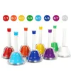 8Note couleur cloche enfants jouets ensemble d'instruments de Percussion hochet métal jouet d'apprentissage Musical aides pédagogiques éducatives précoces 240131