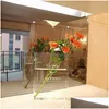 Decorative Objects & Figurines Decorative Objects Figurines Clear Book Flower Vase Acrylic Desktop Bookshelf Decor Shape Arrangement W Dh1Be