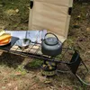 Lägermöbler bärbar infällbar rutnät bord mini spis konsol matlagning justerbar höjd camping utomhus tillbehör