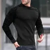 Homens camisetas Inverno de malha suéter europeu e americano moda top malha manga longa em torno do pescoço magro pulôver multicolorido