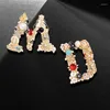 Brooches Kiss Jewelry Vintage Colorful Letter A/S/D/M/G/R Elegant Art Brooch Pins Women Romantic Corsage Wedding Birthday Gifts