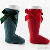 Skarpetki dla dzieci świąteczne dziewczyny skarpetki jesienne zimowe małe dzieci duże kolano wysoko długi dzieci sock bawełniane czerwone nowonarodzone skarpetki przez 0-5 lat