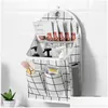 Storage Bags Large Capacity Cotton Linen Bag Home Wall Mounted Organizer Hanging Closet Toy Box Container Fabric Basket Drop Delivery Otjju
