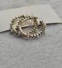 New Matel Hoop Earring -tillbehör med Rhinestone Pearl C Symbol Retro Designer Earring With Paper Card1455708