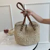 Shoulder Bags 2023 Summer Beach Straw Handbags and Purses Weave Tote Bag Female Bohemian for Women Lady Travel ShoppingH24217