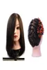 100 Human Hair Manekin Head 18 Quot Blond Świetna jakość Naturalna czarna kolor włosów Hairdressing Dolls Head for Beauty8101925