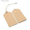 Etiketten Tags 50 STKS DIY Kraftpapier Tags Etiket Papier Prijskaartje Naam Vintage Bruiloft Hangende Tag Wrap Cadeaupapier Blanco Etiket Ambachten Q240217