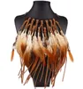 blingbling Brand design model show jewelry Soft high quality Exaggerated Alloy necklace fashionable Bohemian style feather necklac9140152