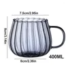 Wine Glasses Glass Mugs 400ml Transparent Convex Large Capacity Colorful Striped Cup Pumpkin With Handle For Milk Tea