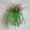 Dekorativa blommor vägg hängande simulering konstgjorda gröna växter korgar plastdekoration blommig konst
