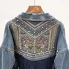 Vestes Femmes Denim Femmes Veste Printemps Vintage Floral Broderie Daim Fringe Manteau Lâche À Manches Longues Vêtements D'extérieur Femme Chaquetas Mujer