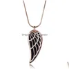 Pendanthalsband Ny guldfärg Crystal Feather Angel Wing Pendant Halsband Dubbelskikt Lång tröja Kedjekedjan Juvel Dhgarden Dhuth