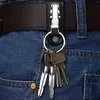 Keychains rostfritt stål Keyring Design Faux Leather Belt Loop Key Chain