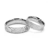 Cluster Rings 925 Sterling Silver Couple Set Elegant Stripe Design Wedding Band Ring for Lover Men Women Fine Jeweller Anniversary Gifts