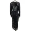 Casual Dresses Maxi Dress With Open Back Simple Appearance Elegant Sequin Backless Lace-up For Banquet Christmas