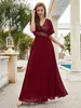 ENITORSE ELEGANT CONTRAST PESKIN BUTTERFLY SLEEVE CHIFFON BRIDEMAID Dress 240126