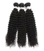 Säljer 10A Virgin Brasilian Curly Hair Weave 3 Bunds obearbetade brasilianska Remy Human Hair Weave Extensions Natural Black C3339671