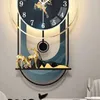 Orologi da parete Fantasia di lusso Batteria Nero Animale Orologio moderno in metallo Lancette a pendolo Orologio Da Parete Moderno Home Decor