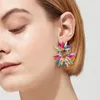 Gli orecchini pendenti esagerano il cristallo lucido multicolore per le donne Accessori di gioielli per feste di nozze di lusso con strass completi di alta qualità