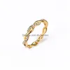 Cluster Rings New Arrivals Female Fashion Crystal Rhinestone Ring Jewelry Women Round Braided Twist Stackable Rings Wedding Dhgarden Dho7V