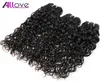 Allove 10A Water Wave 3 Bundels Braziliaans Haar Peruaanse Body Wave Goedkope Maleisische Human Hair Extensions Indian Whole5611252