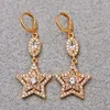 Dangle Oorbellen Trendy 18k Goud Verkoperd Drop Star Witte Zirconia Voor Vrouwen Meisjes Mode-sieraden Accessoires Huwelijkscadeau