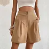 Shorts pour femmes Femmes Été Kaki Pantalon ample Robe longue pour les affaires Casual Pantalon de survêtement doux Petite Pantalon Costumes