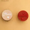 Labels Tags Round Stamp Merci Happy Birthday Decoration Wooden Rubber Stamps DIY Scrapbooking Decoration Kids Party Supplies Handmade Crafts Q240217
