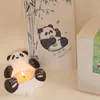 Świecane uchwyty panda urocze grillowane uchwyty na zwierzęta figurki domowe estetyka dekoracyjne światło herbaty