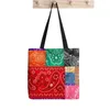 Сумки для покупок, классическая бандана, синяя и красная сумка-тоут с принтом, женская сумка в стиле Харадзюку, женская сумка на плечо для девочек, холст