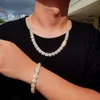 Пропустить бриллиант -тестер хип -хоп украшения 10 мм VVS Moissanite Tennis Chain Sstrling Sier Gold