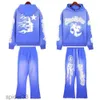 High Quality His-and-hers Brand Designer Hoodies Fashion Hellstar Blue Yoga Hoodios Printing Long Sleeve Street Hip-hop Sweatshirt Set 26 S979