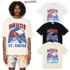 Ins Hot 23SS Spring Summer T Shirt American Luxury Rhude Shirt Skateboard Mens Designer T Shirt Women Men Casual T-shirt Good Mens Tshirt Shirt Us Size #9909 R9ub
