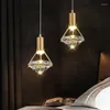 Lâmpadas pendentes de cabeceira pequena lustre quarto longo linha luz luxo cristal moderno minimalista internet bar vermelho criativo led