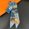 Small Silk Scarf Womens New Korean-Style Thin Narrow Long Silk Scarf Spring and Autumn Long Ribbon Decoration Small Scarf Hair Accessories R