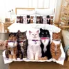 Bedding sets 3d Printed Bedding Set Pet Cats Home Decor Bedspread Polyester Animals Bedclothes Soft Cute Duvet Cover With case