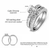 2021 Real 925 Sterling Ring Set for Women Silver Wedding Engagement Jewelry Whole6962427