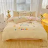 Bedding sets Cute Cartoon Duck Rabbit Bear Decal ChildrenS Bedding Set Double Bed Large Duvet Cover Set Bed Sheet case Four Piece Set