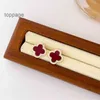 U4TS Van Clover Cleef Küpe Tasarımcı Damızlık Küpe Küpe Küpe Lüks Tasarımcı Kulüp Yonca İnci Motherofpearl 18K Altın Kaplama Akik Kulak Yüzük Anneler Günü Parçası