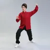 Calças femininas de duas peças chinês tai chi twinset para mulheres top e calça 2 peças terno conjunto budista humor preto estilo break