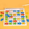 Träfiske leksak montessori pussel brädspel magnetiska fiskbrev digitala känner till utbildning för barn förskolans lärande 240202