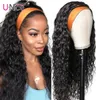 Unice hair 100 Human Hair Grip Headband Scarf Wig Water Wave Human Hair Wig No plucking wigs for Women No Glue No Sew4990110