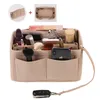 Sacs de rangement Organisateur de maquillage en feutre pour sac à main intérieur de voyage Sac cosmétique portable avec sac à main à glissière Insert multi-poches grande capacité