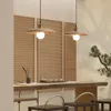 Lampes suspendues Simple original lustre en bois massif restaurant chambre salon de thé couloir allée bar lumière créative tricolore gradation