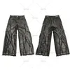 Fashion Clothing Punk Y2k Streetwear Loose Wash Jeans Ripped West Workwear Dark Comfort Plus Size for Men 240127