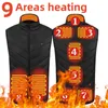 9 zones gilet chauffant hommes femmes veste hiver Usb chauffage auto thermique vers le bas Warmte 240202