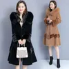 Cappotto da donna in pelliccia di tosatura delle pecore Donna 2024 Giacca invernale Parka con cappuccio Donna caldo 4XL Cappotto lungo chic Giacca a vento